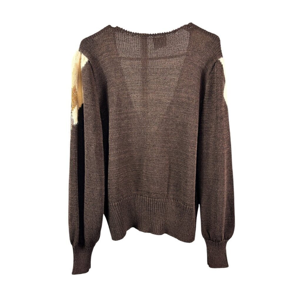 Madeleine Women's Brown Viscose Rabbit Hair Sweater - Picture 3 of 8